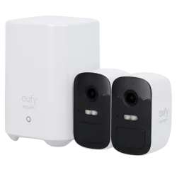 Kit 2 Cámaras + 1 HomeBase Eufy by Anker - 1080p / 6700 mAh / Sensor PIR + Humanos - HomeBase WiFi / LAN / RF con sir... - Alarm