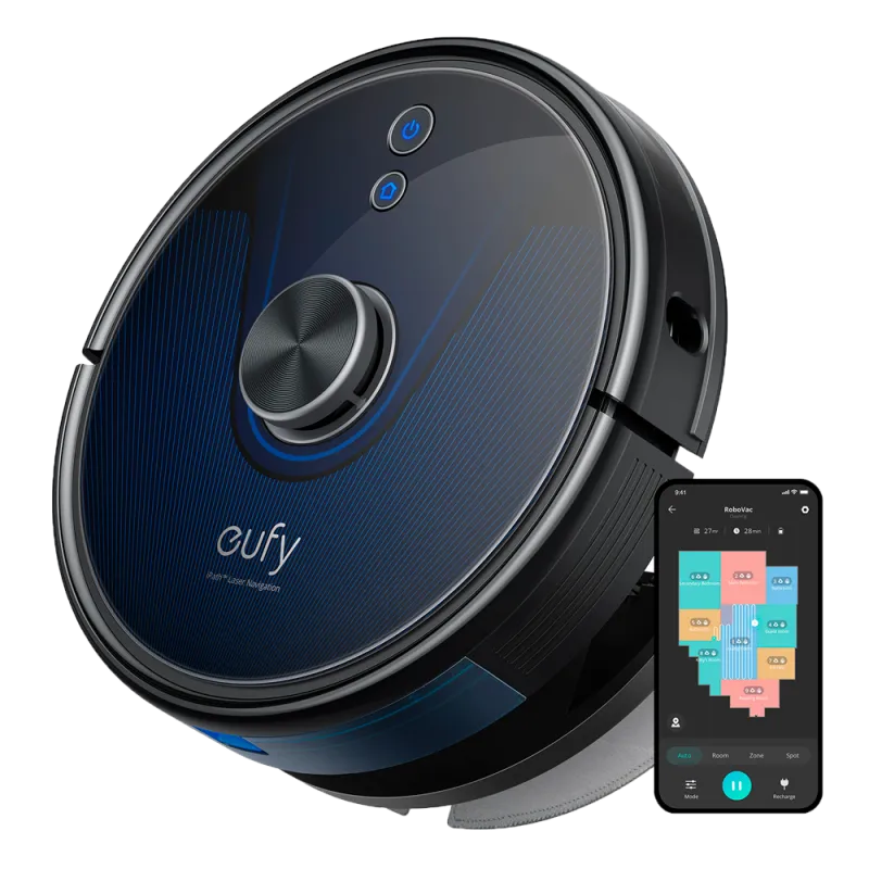 Robot Aspirador Eufy by Anker - Potencia máxima de 3200 Pa - Capacidad del depósito 330 ml Polvo, 200 ml Agua - Tecno... - Alarm
