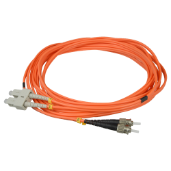 Cable de fibra - Dúplex - Multimodo - Conector SC a ST - 5 metros - Color naranja