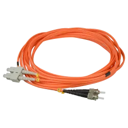 Cable de fibra - Dúplex - Multimodo - Conector SC a ST - 5 metros - Color naranja - AlarmSystems.Shop