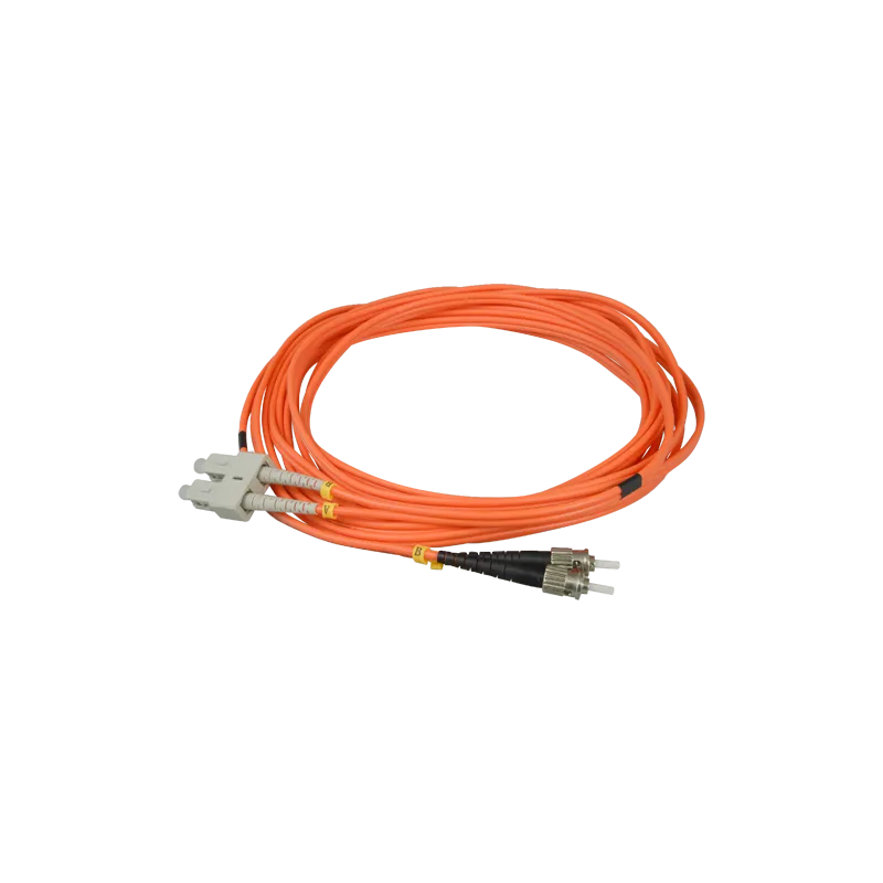 Cable de fibra - Dúplex - Multimodo - Conector SC a ST - 5 metros - Color naranja - AlarmSystems.Shop