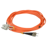 Cable de fibra - Dúplex - Multimodo - Conector SC a ST - 5 metros - Color naranja