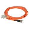 Cable de fibra - Dúplex - Multimodo - Conector SC a ST - 5 metros - Color naranja - AlarmSystems.Shop