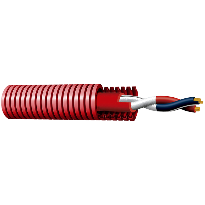 Cable especial para sistemas contraincendios - Par trenzado precableado en tubo corrugado 16mm - Conductor Cobre flex...