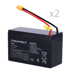 Batería para TEMPEST-BAT300 URFOG - 12V / 9Ah - Conectores especiales - Recambio sencillo - Incluye 2 baterías - AlarmSystems.Sh