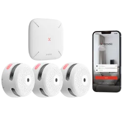 Kit de detección de incendio autónomo X-Sense - Inlcuye 3 detectores de humo XS01-M y Hub SBS50 - Conexión con HUB SB... - Alarm