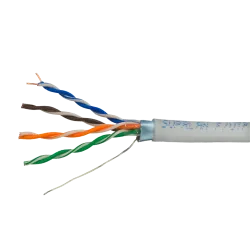 Cable FTP - Categoría 5E - Rollo de 305 metros - Cubierta color gris - Diámetro 5.5 mm - Compatible con Baluns - AlarmSystems.Sh