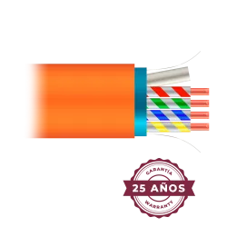 Cable FTP Cat 6A libre de halógenos - Conductor 99,9% cobre - CPR class: Dca - Rollo de 505 metros/Color naranja - AlarmSystems