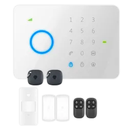Kit de alarma doméstica - Panel táctil con módulo GSM - Envío de alertas por SMS y llamada - Detector PIR volumétrico... - Alarm