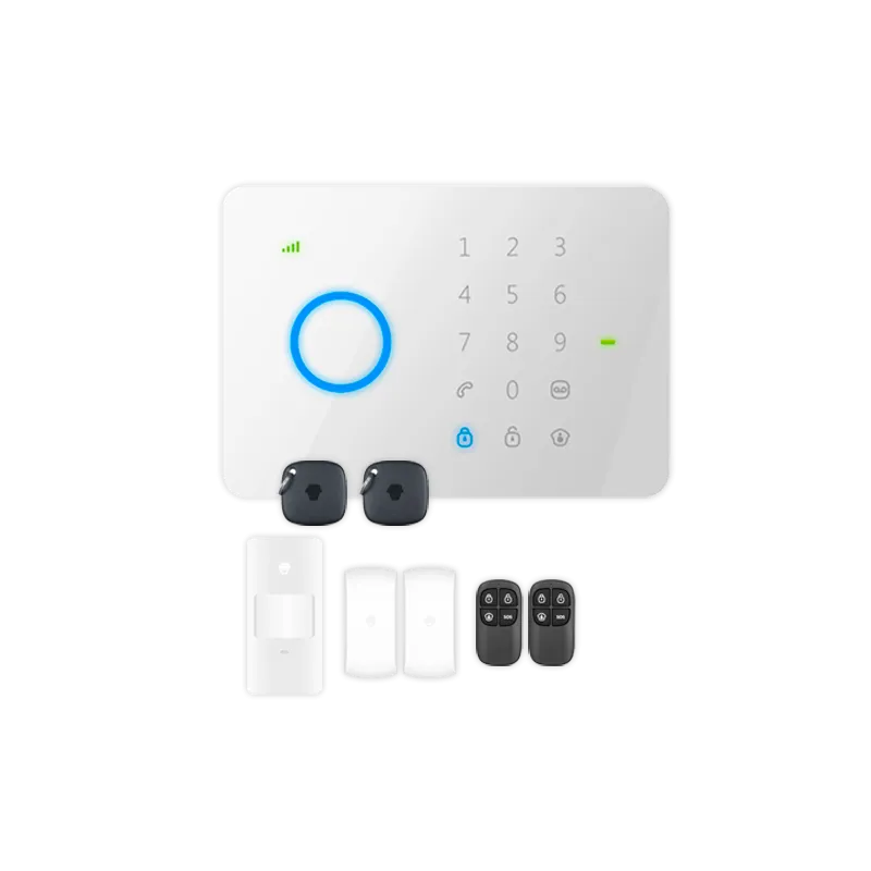 Kit de alarma doméstica - Panel táctil con módulo GSM - Envío de alertas por SMS y llamada - Detector PIR volumétrico... - Alarm