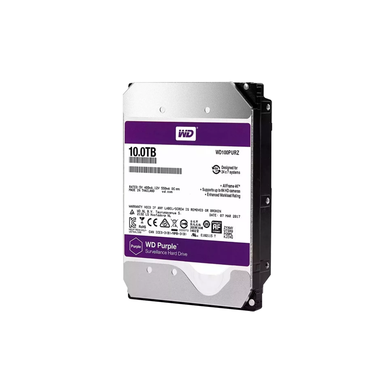 Disco duro Western Digital - Capacidad 10 TB - Interfaz SATA 6 Gb/s - Modelo WD100PURX-78 - Especial para Videograbad...