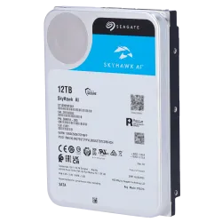 Disco duro Seagate Skyhawk AI - Capacidad 12 TB - Interfaz SATA 6 Gb/s - Hasta 32 transmisiones de inteligencia artif... - Alarm