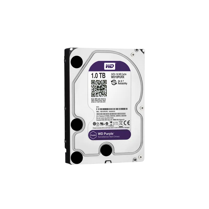 Disco duro - Capacidad 1 TB - Interfaz SATA 6 Gb/s - Modelo WD10PURX - Especial para Videograbadores - Suelto o insta... - Alarm