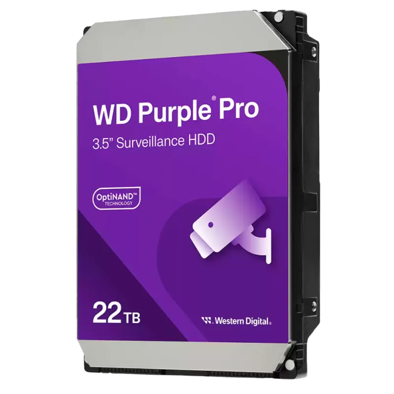 Disco duro Western Digital - Capacidad 22 TB - Interfaz SATA 6 Gb/s - Modelo WD221PURP - Especial para Videograbadore... - Alarm