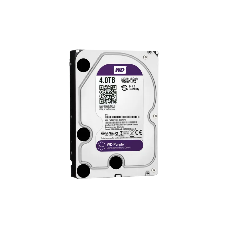 Disco duro - Capacidad 4 TB - Interfaz SATA 6 Gb/s - Modelo WD40PURX - Especial para Videograbadores - Suelto o insta... - Alarm