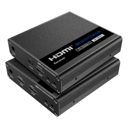 Extensor activo HDMI - Emisor y receptor - Alcance 60 m - Sobre cable UTP Cat 6 - Hasta 4K - Alimentación DC 5 V - AlarmSystems.