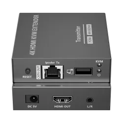 Extensor HDMI con KVM - Emisor y receptor - Alcance 70 m - Sobre cable UTP Cat 7 - Hasta 4K@60Hz - Alimentación DC 5 V - AlarmSy