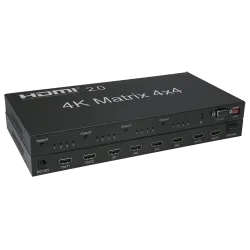 Multiplicador de señal HDMI - 4 entradas HDMI - 4 salidas HDMI - Hasta 4K (entrada y salida) - Permite control remoto... - Alarm