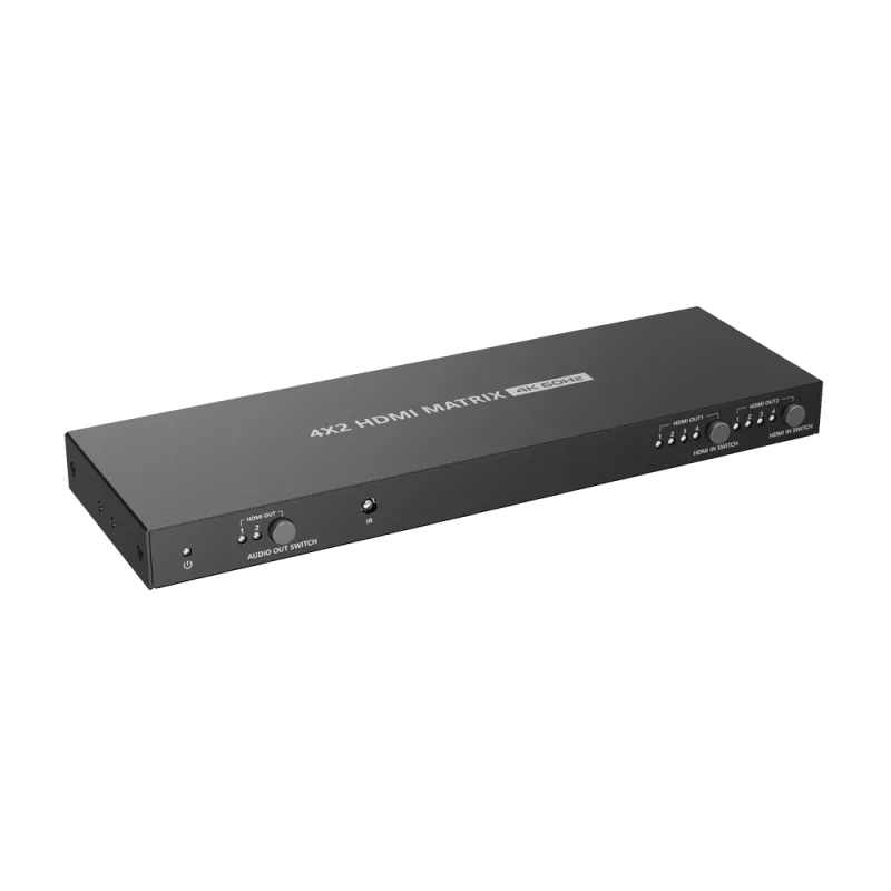 Matriz de video HDMI - 4 entradas HDMI - 2 salidas HDMI - Hasta 4K (entrada y salida) - Permite control remoto - Alim... - Alarm