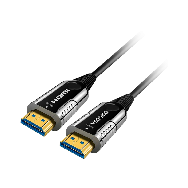 Cable HDMI de fibra óptica - Conectores HDMI tipo A macho - Soporte 4K@60 Hz - 100 m - Cable no es reversible - Colo...