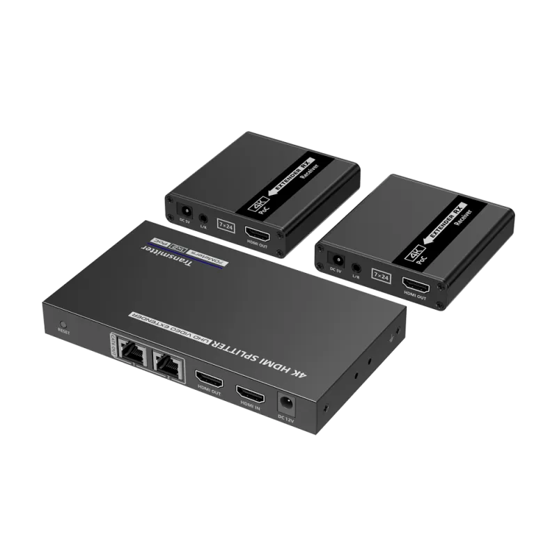 Splitter-Extensor HDMI 1x2 - 1 transmisor / 2 receptores - Resolución hasta 4K@30Hz - Alcance hasta 70m - Sobre cable... - Alarm