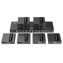 Splitter-Extensor HDMI1x8 - 1 transmisor / 8 receptores - Resolución hasta 4K@30Hz - Alcance hasta 70m - Sobre cable ... - Alarm
