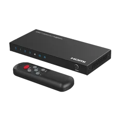 HDMI Switch - 4 Entradas HDMI - 1 Salida HDMI - Resolución 4K@60Hz - Botonera - Control con mando a distancia - AlarmSystems.Sho