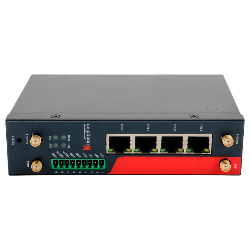 Hongdian Router Industrial 4G - 4G Cat 4 - 4 puertos PoE+ Ethernet RJ45 10/100/1000 - 2 Ranuras tarjeta SIM 4G/3G - ... - Alarm