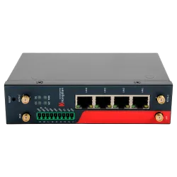 Hongdian Router Industrial 4G - 4G Cat 4 - 4 puertos PoE+ Ethernet RJ45 10/100/1000 - Ranura tarjeta SIM 4G/3G - Pue... - Alarm