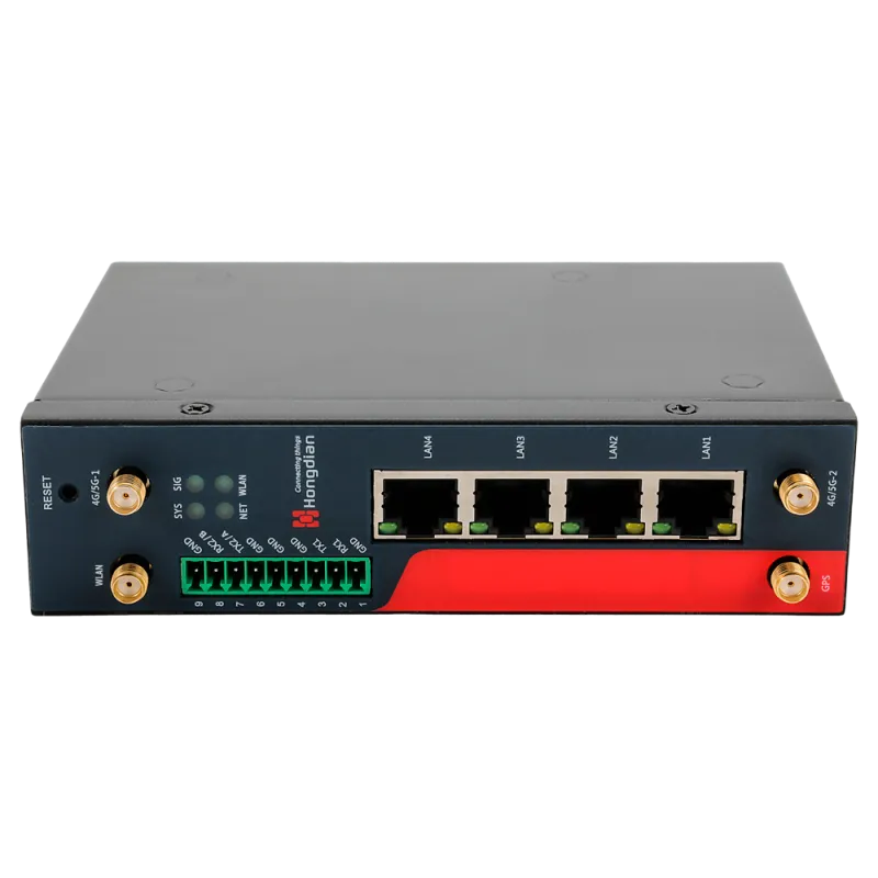 Hongdian Router Industrial 4G - 4G Cat 4 - 4 puertos PoE+ Ethernet RJ45 10/100/1000 - Ranura tarjeta SIM 4G/3G - Pue... - Alarm