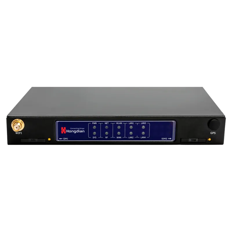Hongdian Router Industrial 4G - 4G Cat 4 - GPS - 5 puertos Ethernet RJ45 Fast Ethernet - Doble Módem Dual SIM - Pue... - Alarm
