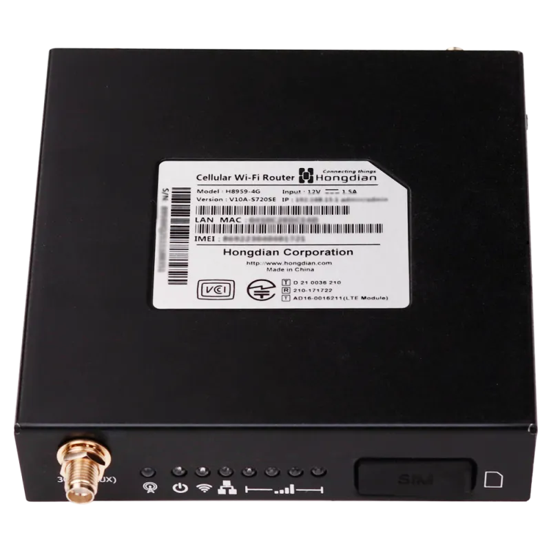 Hongdian - Router Industrial 4G - 2 puertos Ethernet RJ45 10/100 - Ranura tarjeta SIM 4G/3G - Instalación pared o sob... - Alarm