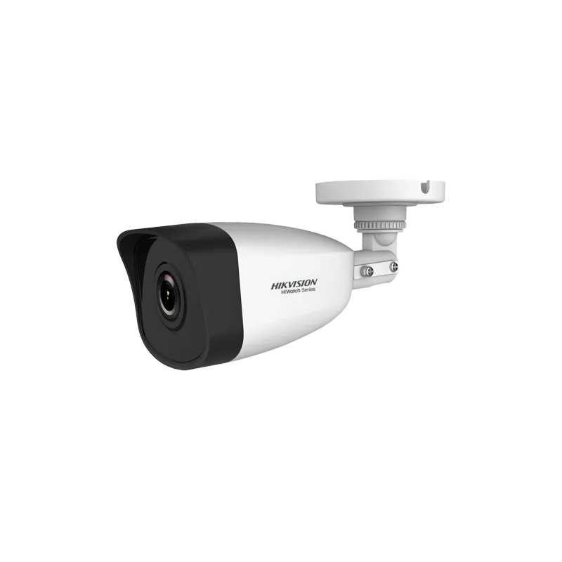 Cámara Bullet IP Hikvision - Gama HiWatch - 4 MP | Lente 2.8 mm - IR 30 m | DWDR - PoE | H.265+ | IP67 - WEB, Softwa... - Alarm