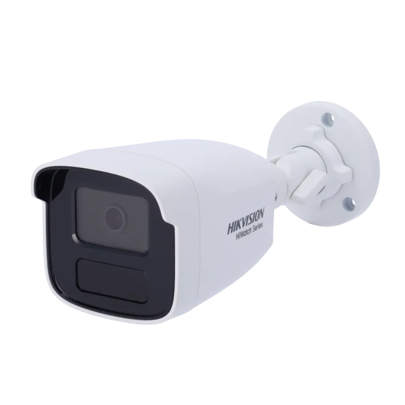 Cámara Bullet IP Hikvision - Gama HiWatch - 8 MP | Lente 4.0 mm - IR 50 m | DWDR - PoE | H.265+ | IP67 - WEB, Softwa... - Alarm
