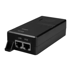 Inyector PoE - Entrada/Salida RJ45 10/100/1000 Mbps - Potencia 60 W - Distancia máxima 100 m - PoE/PoE+/Hi-PoE IEEE80... - Alarm
