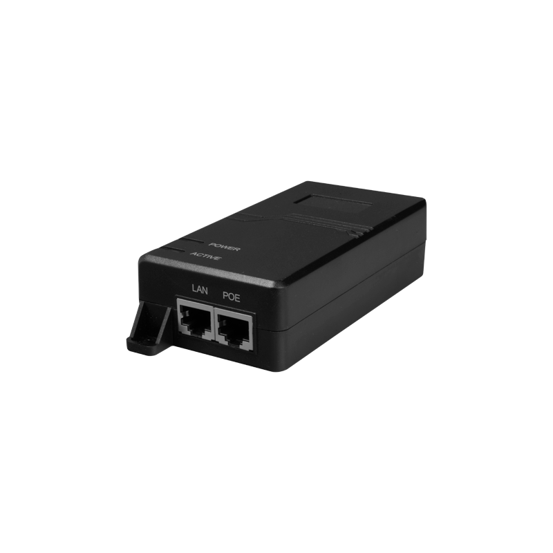 Inyector PoE - Entrada/Salida RJ45 10/100/1000 Mbps - Potencia 60 W - Distancia máxima 100 m - PoE/PoE+/Hi-PoE IEEE80...