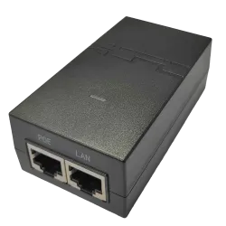 Inyector PoE Pasivo - Entrada/Salida RJ45 10/100/1000 Mbps - 24V 0,5A - Distancia máxima 100 m - Apto para radioenlac... - Alarm