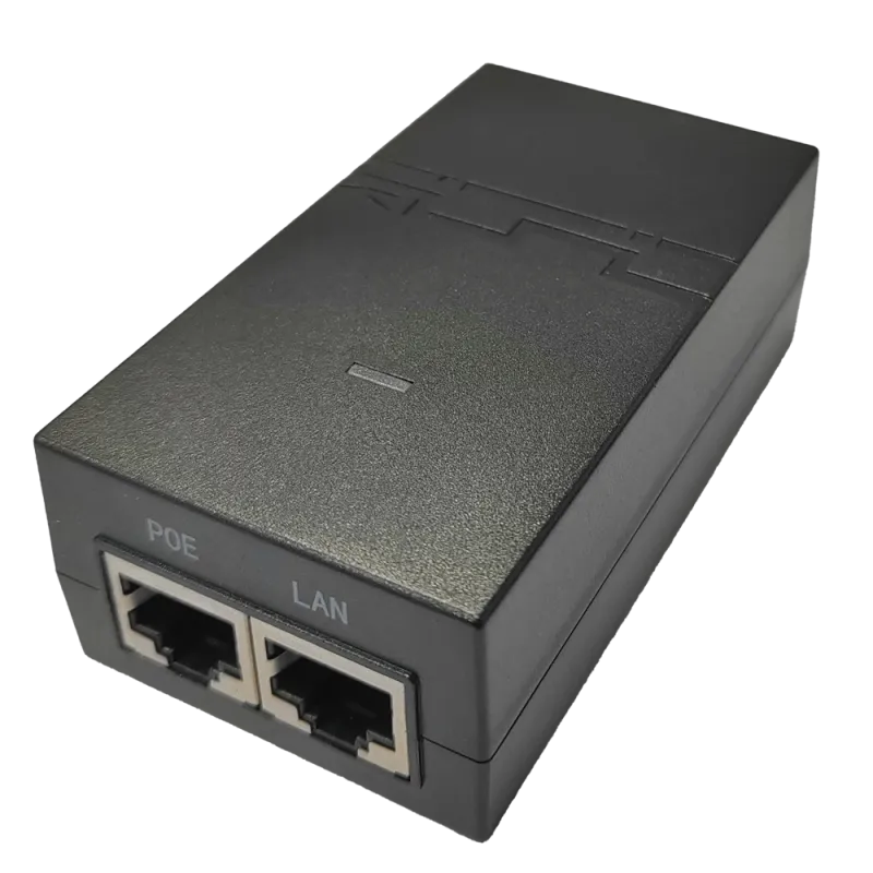 Inyector PoE Pasivo - Entrada/Salida RJ45 10/100/1000 Mbps - 24V 0,5A - Distancia máxima 100 m - Apto para radioenlac... - Alarm