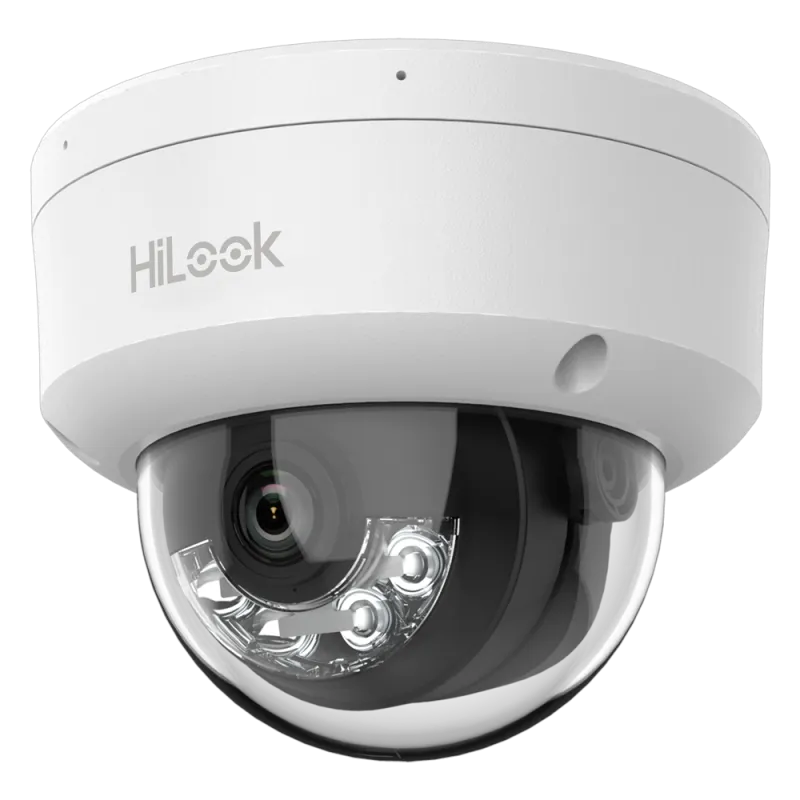 HiLook - Cámara Domo IP - Resolución 4 Megapixel (2560x1440) - Lente 2.8 mm | Micrófono integrado - Luz híbrida 30 m ... - Alarm