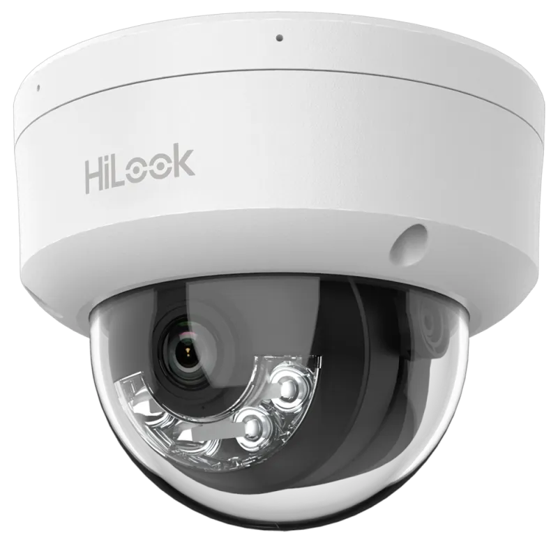 HiLook - Cámara Domo IP - Resolución 4 Megapixel (2560x1440) - Lente 2.8 mm | Micrófono integrado - Luz híbrida 20 m ... - Alarm