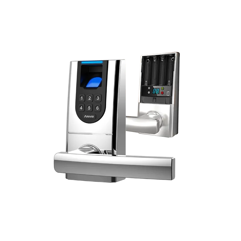 Cerradura inteligente ANVIZ - Huellas dactilares y teclado - Hasta 99 usuarios y 4 administradores - Autónoma 4 x pil... - Alarm