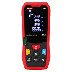 Medidor láser de distancia - Rango de hasta 50 m con precisión milimétrica - Medición de longitud, área y volumen - D... - Alarm