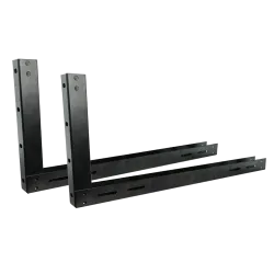 Soporte de pared - Para LOCKBOX-4U - 2 unidades tipo escuadra - Anclaje regulable - Material metálico - Color negro - AlarmSyste