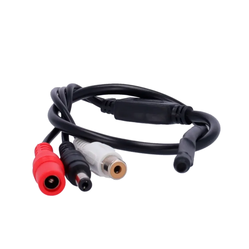 Micrófono externo - Acoplable a cualquier cámara - Conector Audio RCA (Blanco) - Conector Alimentación entrada/salida... - Alarm