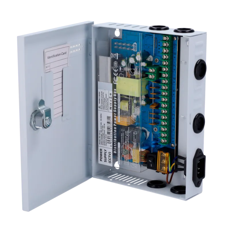 Caja de distribución de alimentación - 1 entrada AC 180-246 V 50-60Hz - 9 salidas por par de cobre - Protección por ... - Alarm