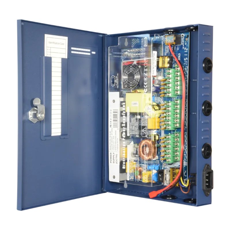 Caja de distribución de alimentación Slim - 1 entrada AC 220 V 5OHz - 18 salidas por par de cobre - Protección por fu... - Alarm