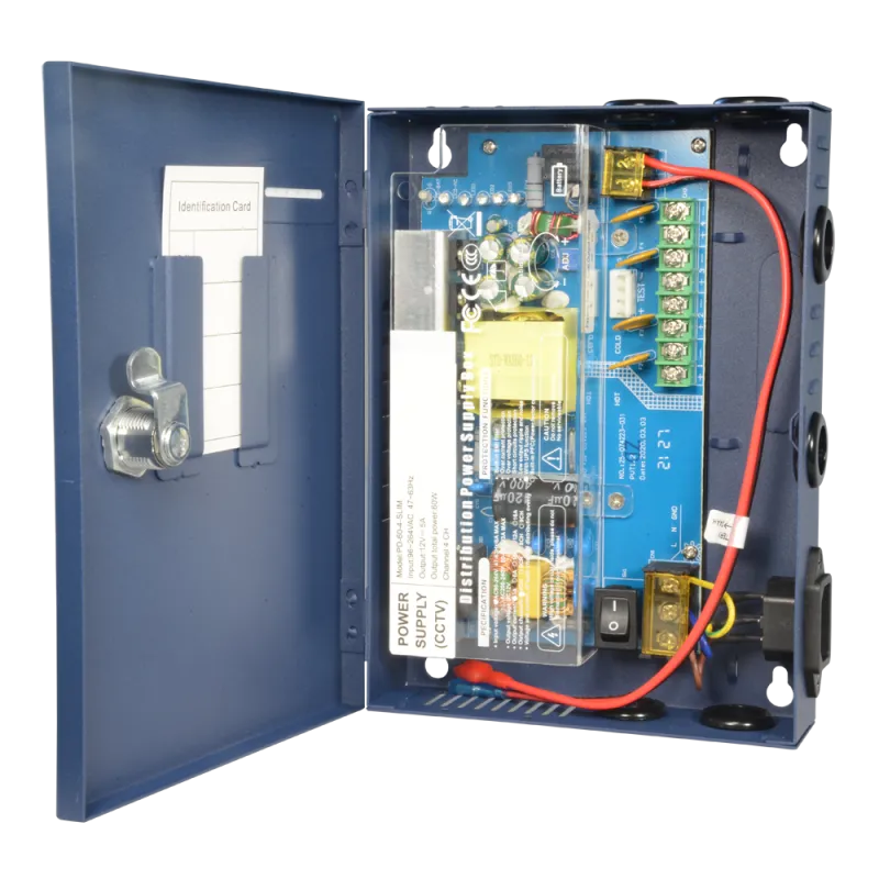 Caja de distribución de alimentación Slim - 1 entrada AC 220 V 5OHz - 4 salidas por par de cobre - Protección por fus... - Alarm
