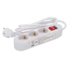 Regleta - 3 salidas hasta 250VAC / 16 A max. - Interruptor de encendido/apagado - Color blanco - AlarmSystems.Shop