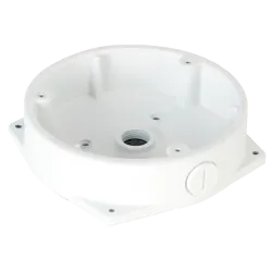 Caja de conexiones - Para cámara fisheye - Fabricado en aluminio - Pasador de cables - Color blanco - AlarmSystems.Shop