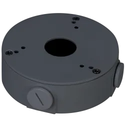 Caja de conexiones - Para cámaras domos - Instalación en techo o pared - Pasador de cables - Color negro - AlarmSystems.Shop